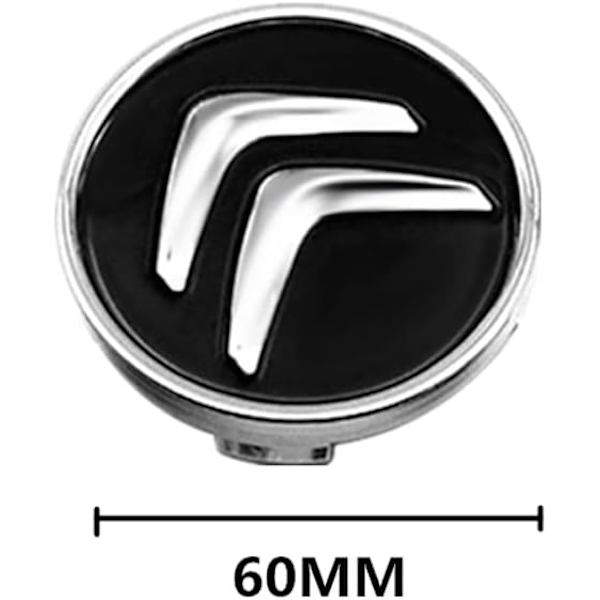 4 × 60mm Bilnavsenterdeksler for Citroen C3 C4 C5 Elysee Berling
