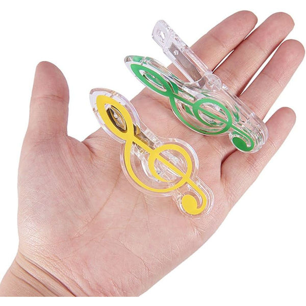 Sett med 5 gjennomsiktige plastnotklips for sider og noteark