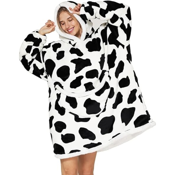 Mjuk hoodie filt -Cows 90x75cm Pullover Varm hoodie Oversized