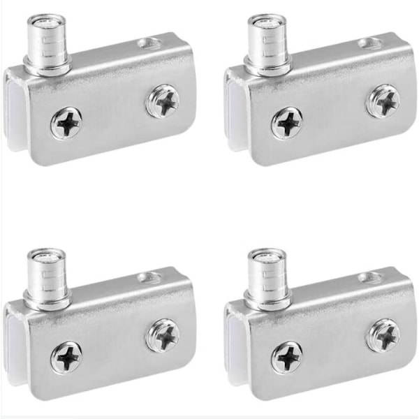 Pakke med 4 glasdørssving, glasdørshængsel, rustfrit stål, til 5-8 mm glas