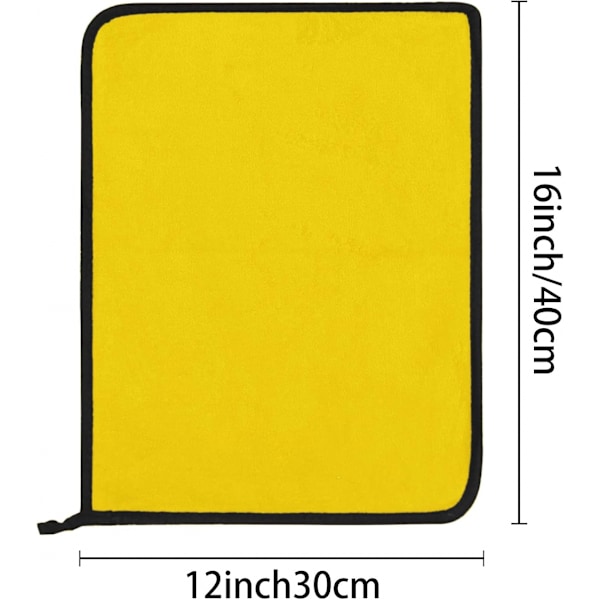 5 st mikrofiberdukar, gula, återanvändbara mikrofiberrengöringsdukar