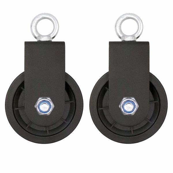 2PCS, Swivel Pulley Block, Single Pulley Block med U-monteringsfäste