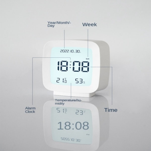 Vit digital väckarklocka Elektronisk klocka VIT