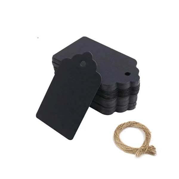 200 kpl musta Kraft-hintamerkit 3x5 CM Tag Store -merkit Vaatteet