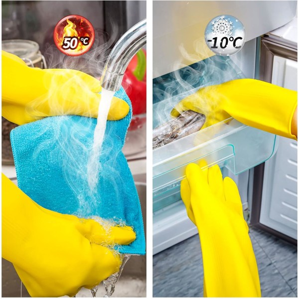 1 Pair Reusable Household Cleaning Gloves, Rubber Dishwashing Glo