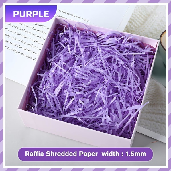 100g Purppura Raffia Silputtu Paperi, Lahjapakkaus Korit, Kääre