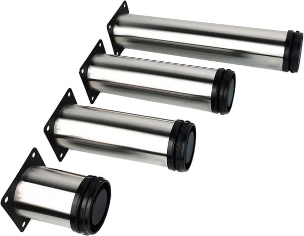 4X Møbelføtter, 120mm Justerbare Møbelben - Krom
