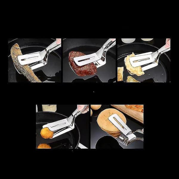 Rustfritt stål stekespade klips steking fisk spade steking biff spade multifunksjonell mat klips steking fisk biff klips 26cm