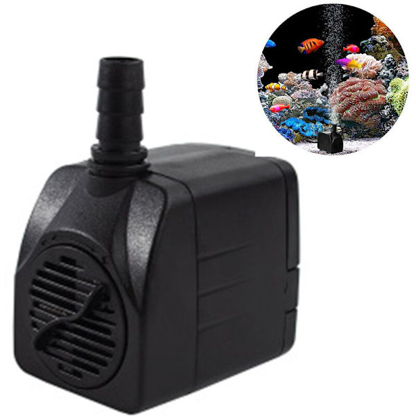 Uppovesi Pumppu, Säädettävä Mini Vesipumppu (45W), Lammikko/Suihkulähdepumppu, Erittäin Hiljainen Akvaariopumppu, 5 Suuttimella