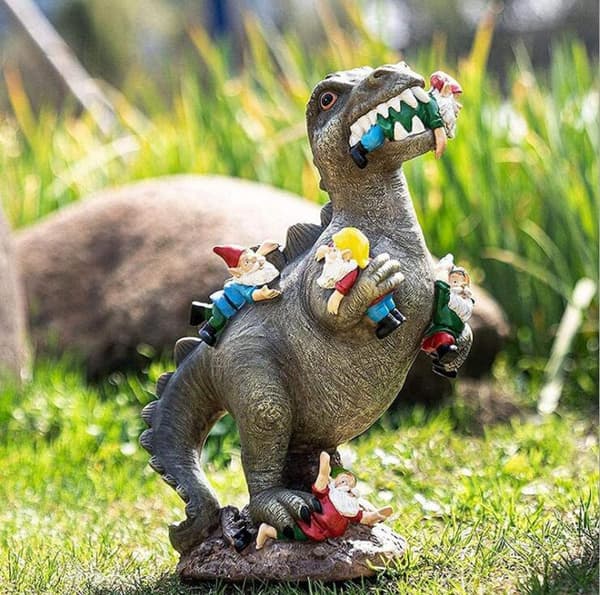 Dinosaur Gnome Hage Statuer, Utendørs Dekorasjon, Bursdagsgaver