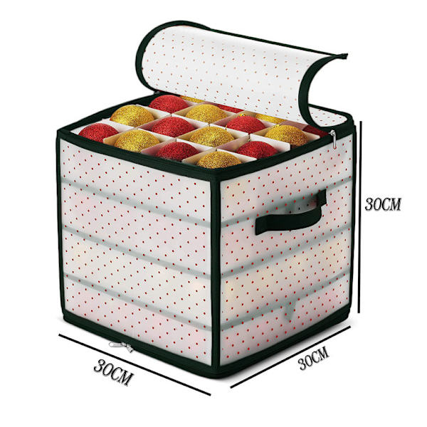 Julekule-arrangør - Gull, 64 rom, hver 7,6 cm,