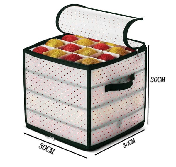 Julekuleorganisator - Gull, 64 rom, hvert 7,6 cm,