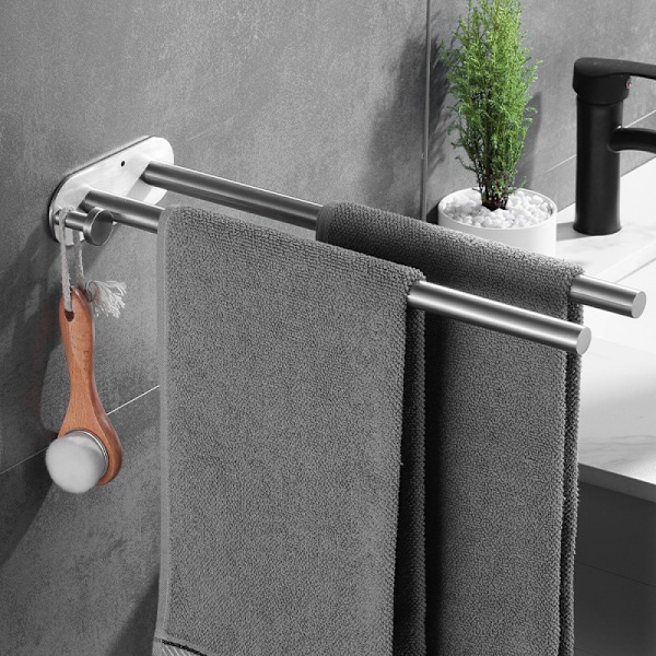 1 stk. Sølv 40cm Parallel Bar Børstet Rustfrit Stål Vægmonteret