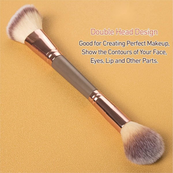 Foundation børste, dobbelt-ended børste til at blende flydende pudder, concealer makeup, blush børste