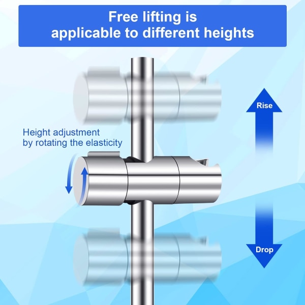 1 st duschhållare, 18-25MM justerbar diameter, krom + ABS