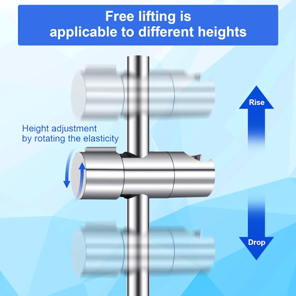 1 stk. bruseholder, 18-25MM justerbar diameter, krom + ABS