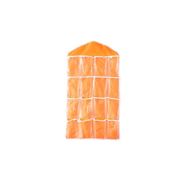 Orange Ny bärbar garderob 16 multifunktionella hängande väska strumpor
