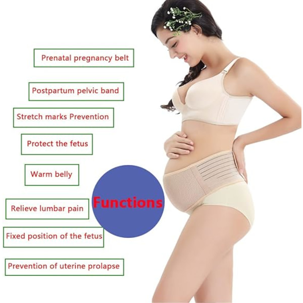 XL 115CM Graviditetsbælte til kvinder Lænd og Mave Støtte Pr