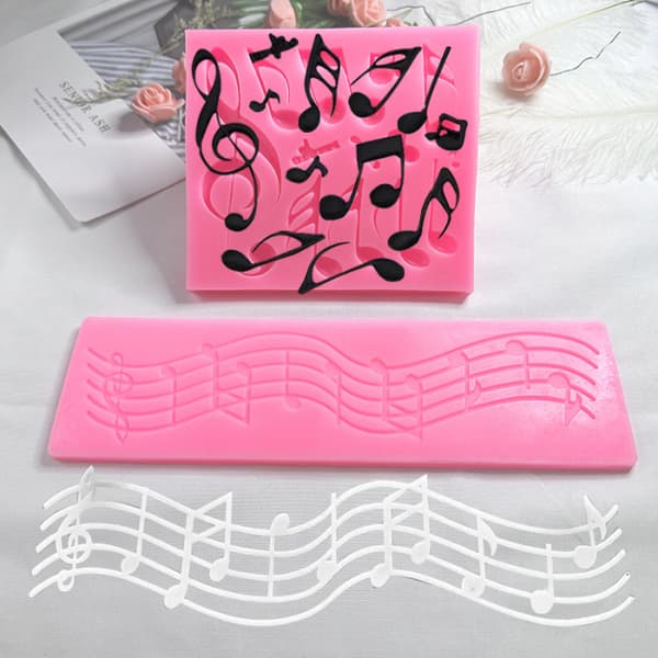 Multi musiknode blonde silikoneform fondant måtte kagedekoration
