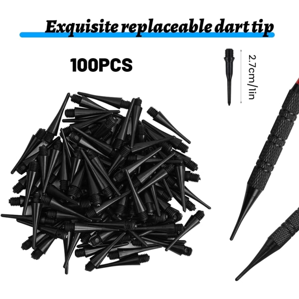 12 plastspetsar, 18g mjuka spetsar, 3 extra pilvingar, 100 spetsar