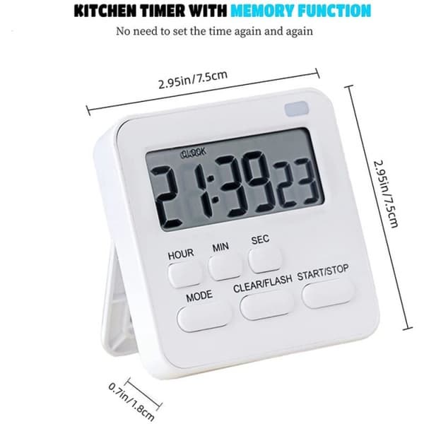 Køkken Timer, Æggeur med Ur, Digital Stoppur med LCD S
