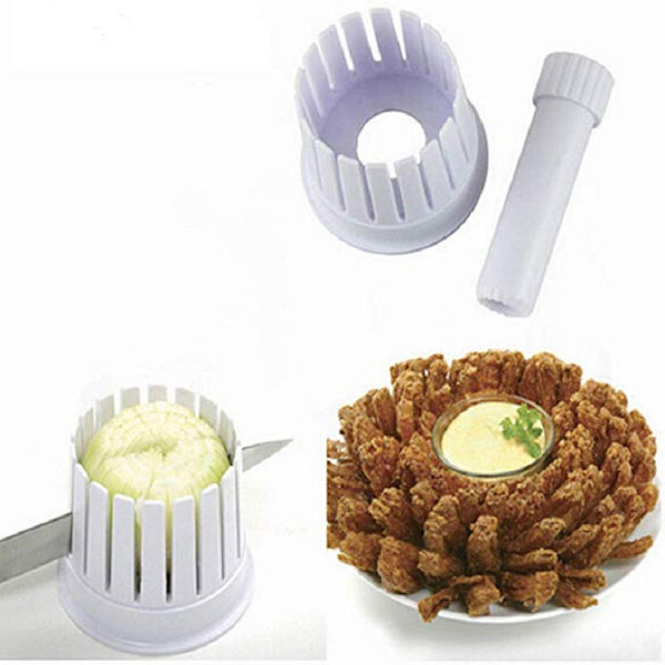 Kreativ løkbom-maker, skive, blomst, frukt og grønnsakskutt