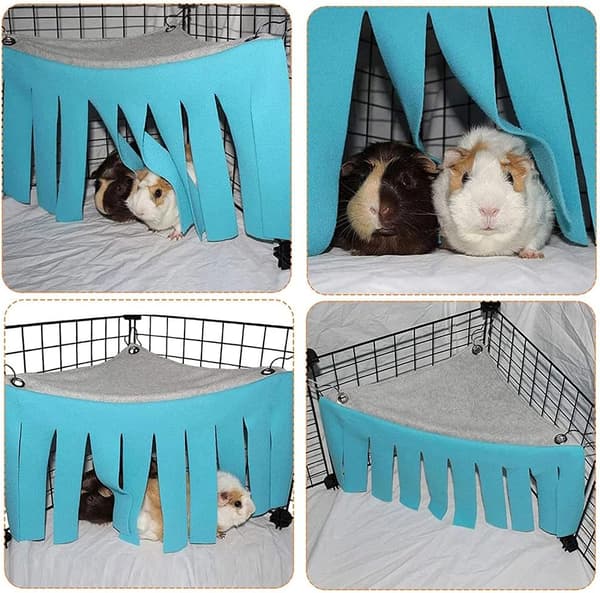 2-pack hamstertält, (rosa och blå) hörnhydda för små djur