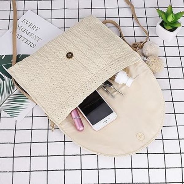 Halm Clutch Clutch, Bryllupskveld Clutch Kvinner Halm Håndveske E