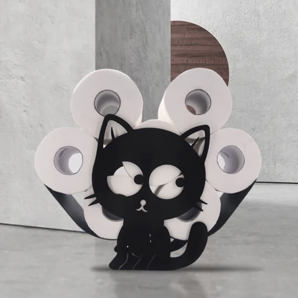 (Sort) Toiletpapirholder Metal Papirholder Killing Formet Papir