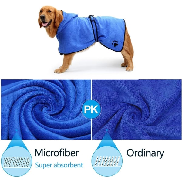 S-Brown Super Absorberende Mikrofiber Hunde Badekåbe, Vaskbar Hunde Bat