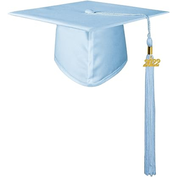 Sininen valmistujaishattu aikuisille, jossa on 2023-riipus, Bachelor Hat Grad