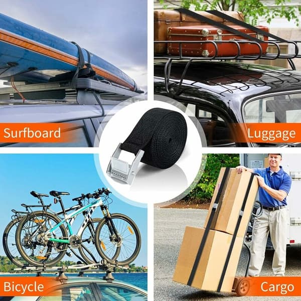 Tie Down Straps 1M, 12 stykker Ratchet Straps med sinklegeringslås