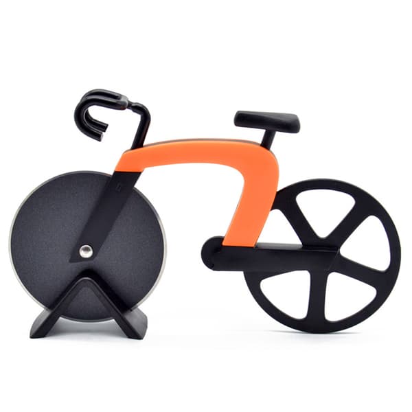 Orange Non-Stick Rustfrit Stål Pizzaskærer Cykel Pizzaskærer