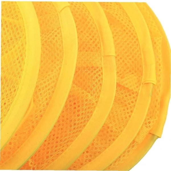 Gul-1 stk. hængende opbevaringsnet i mesh, foldbart, 4 niveauer, diameter