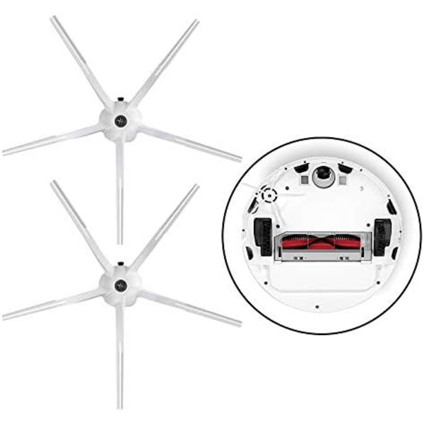 5 st sidoborstar till Roborock S5 S6 T6 E2 E35 dammsugare