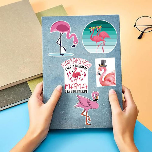 50 stk Flamingo-klistremerker, Flamingo-klistremerker, Motorsykkelklistremerker