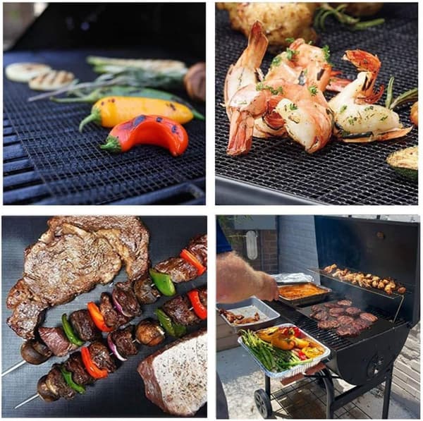 3-pack grillmattor, återanvändbart grillnät, enkel rengöring