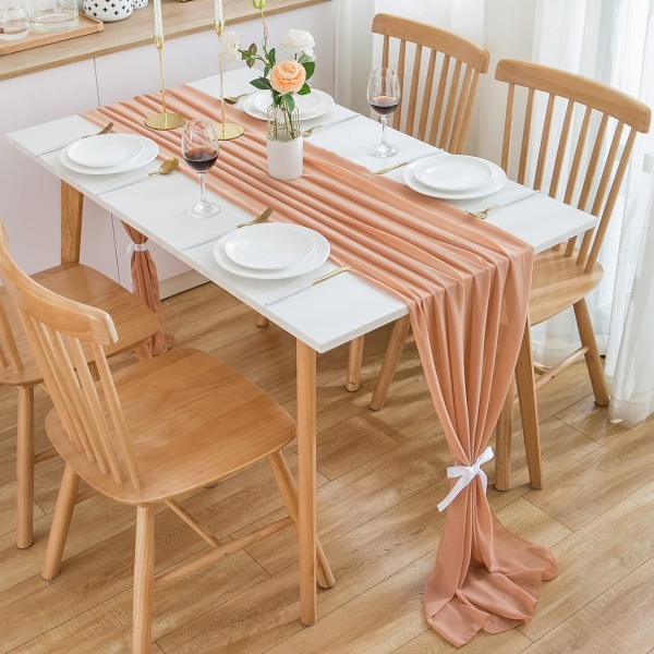 Chiffon Bordløper Bryllupsborddekorasjon Bursdagsinnredning