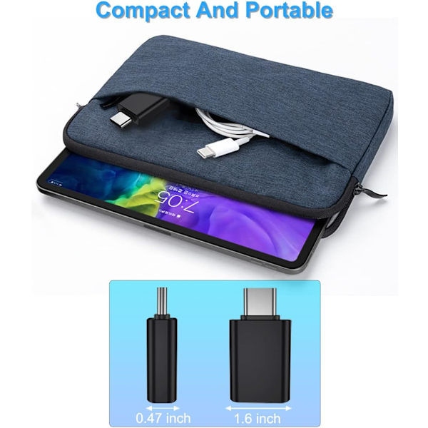 Sort - 3 stk. USB C han til USB 3.0 hun adapter 3 pakke,Thunderb