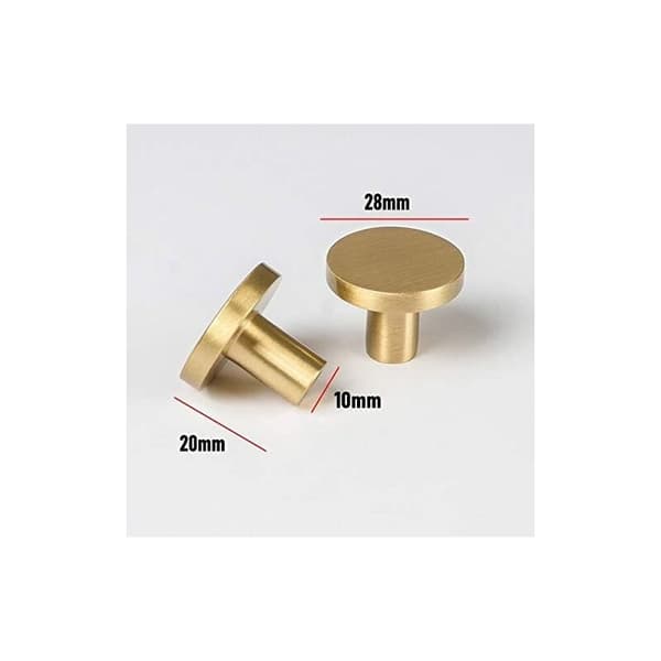 10-pack borstade mässingsknoppar för möbler (28 mm), guld