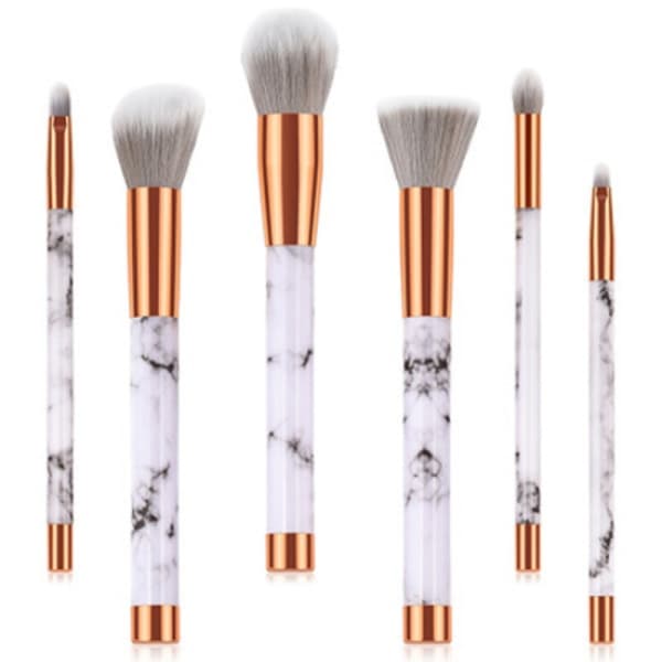 6 hvide børster Patie-Minerals Make-up børstesæt