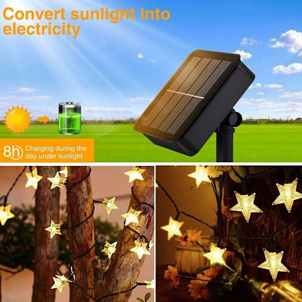 Utomhus solcellslinga, 100 LED solcellslinga utomhus 1