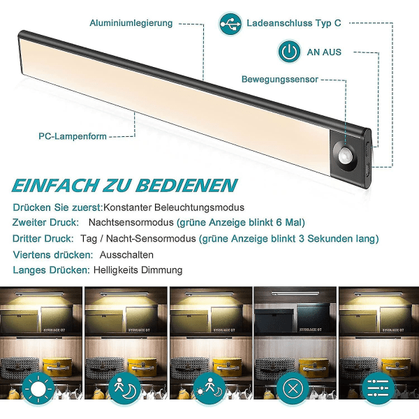 Led-kaappivalot, liiketunnistimella varustetut Led-kaappivalot, Unde