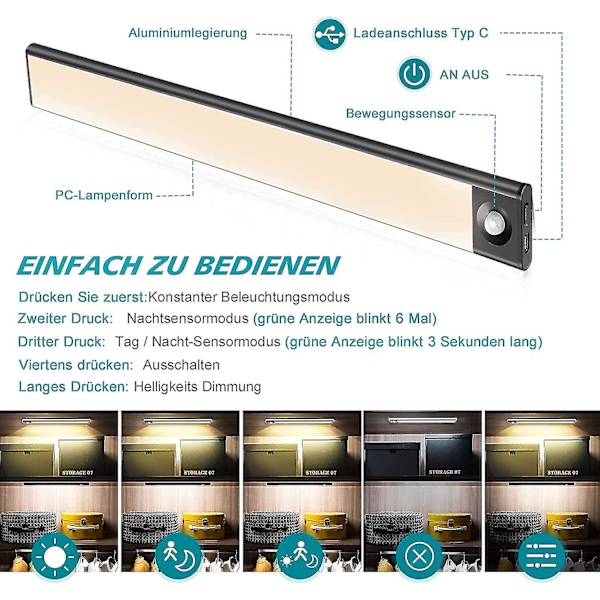 Led-sensor skaplys, bevegelsessensor Led-skaplys, Unde