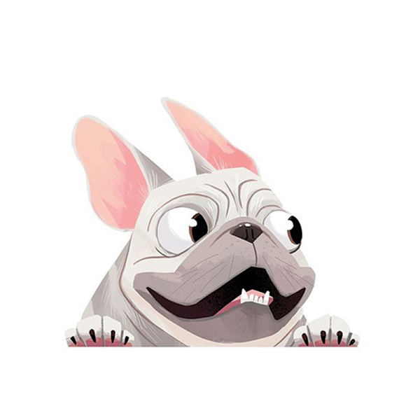 Bilstickers, Hundestickers, Søte Bilstickers, Hundevindustickers