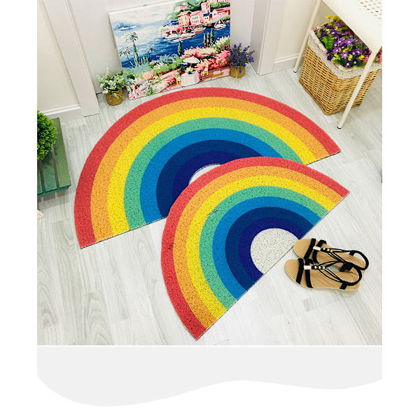 Raidallinen kylpymatto väreissä puolipyöreä mikrokuitu 40x80cm liukumaton