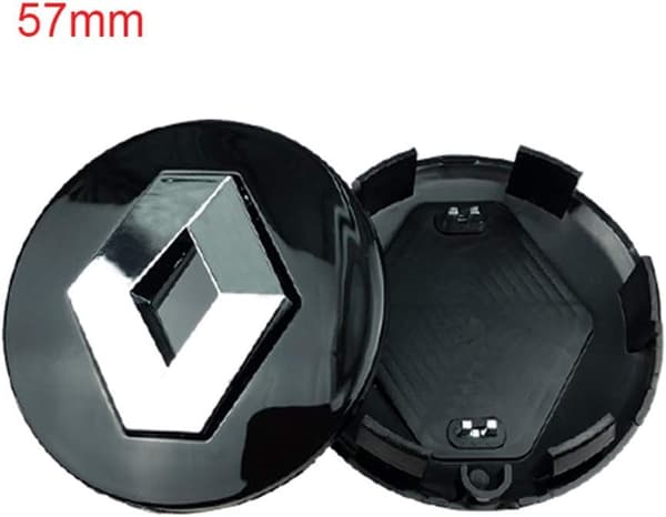 4 st 57 mm navkapslar i aluminiumlegering med logotyp för Koleos D