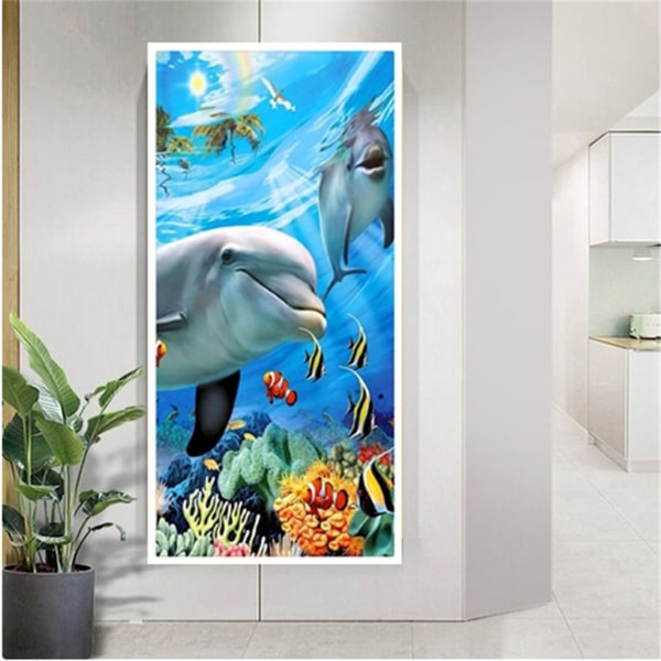 Full Diamond Painting, Whale Dolphin Ocean Diamond Painting DIY 5