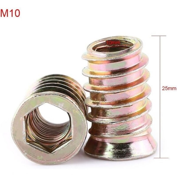 M10x25mm Pakke med 20 stk M10 Sinkforsinket sekskantmutter i sinklegering, sinklegering