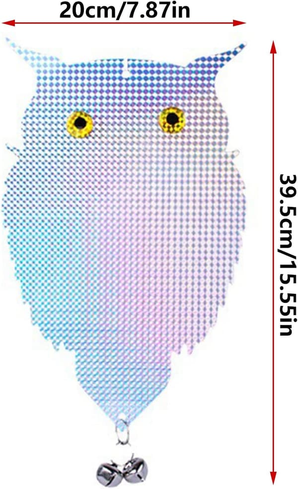 1 stk fugleflyger, uglefugleflyger, reflekterende ugle, utendørs fuglerepeller